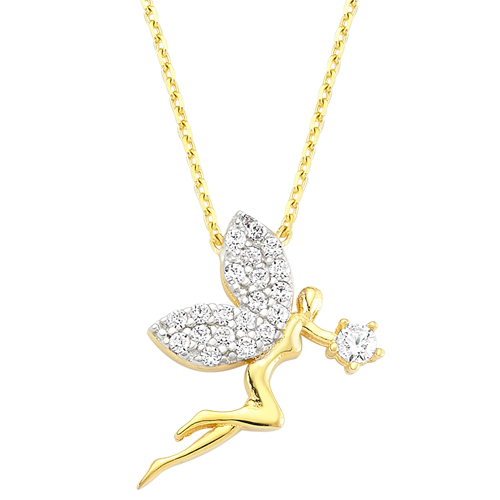 14 Ayar 2,05 Gram Taşlı Melek Altın Kolye